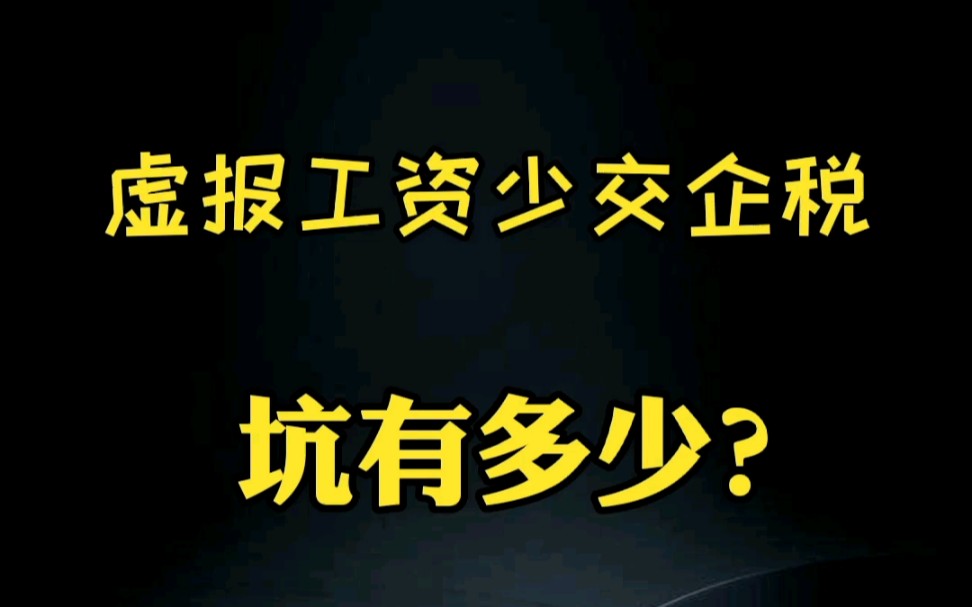 虚报工资少交企业所得税,行得通吗?哔哩哔哩bilibili