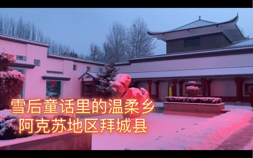 新疆拜城县,坐落于阿克苏地区的一个县城,在一场大雪后也是一片安静