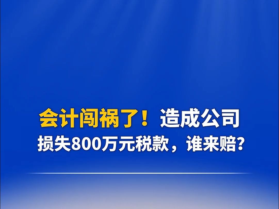 会计闯祸了!给公司造成巨额损失,谁来赔?哔哩哔哩bilibili