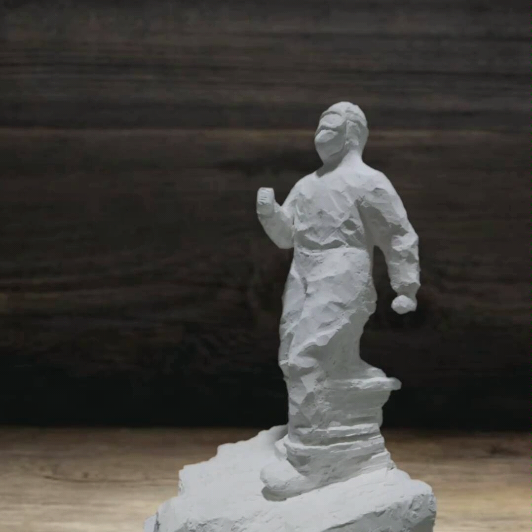 石雕致敬抗击新冠肺炎逆行者作品践行