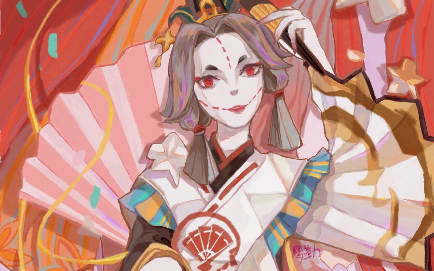 【ipad绘画】阴阳师——纸舞,板绘过程(慎入)