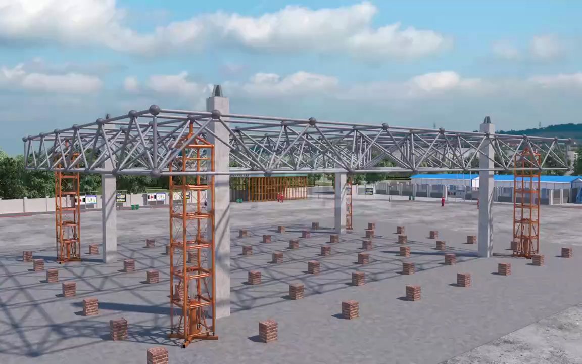3d动画一建《建筑》_整体顶升法
