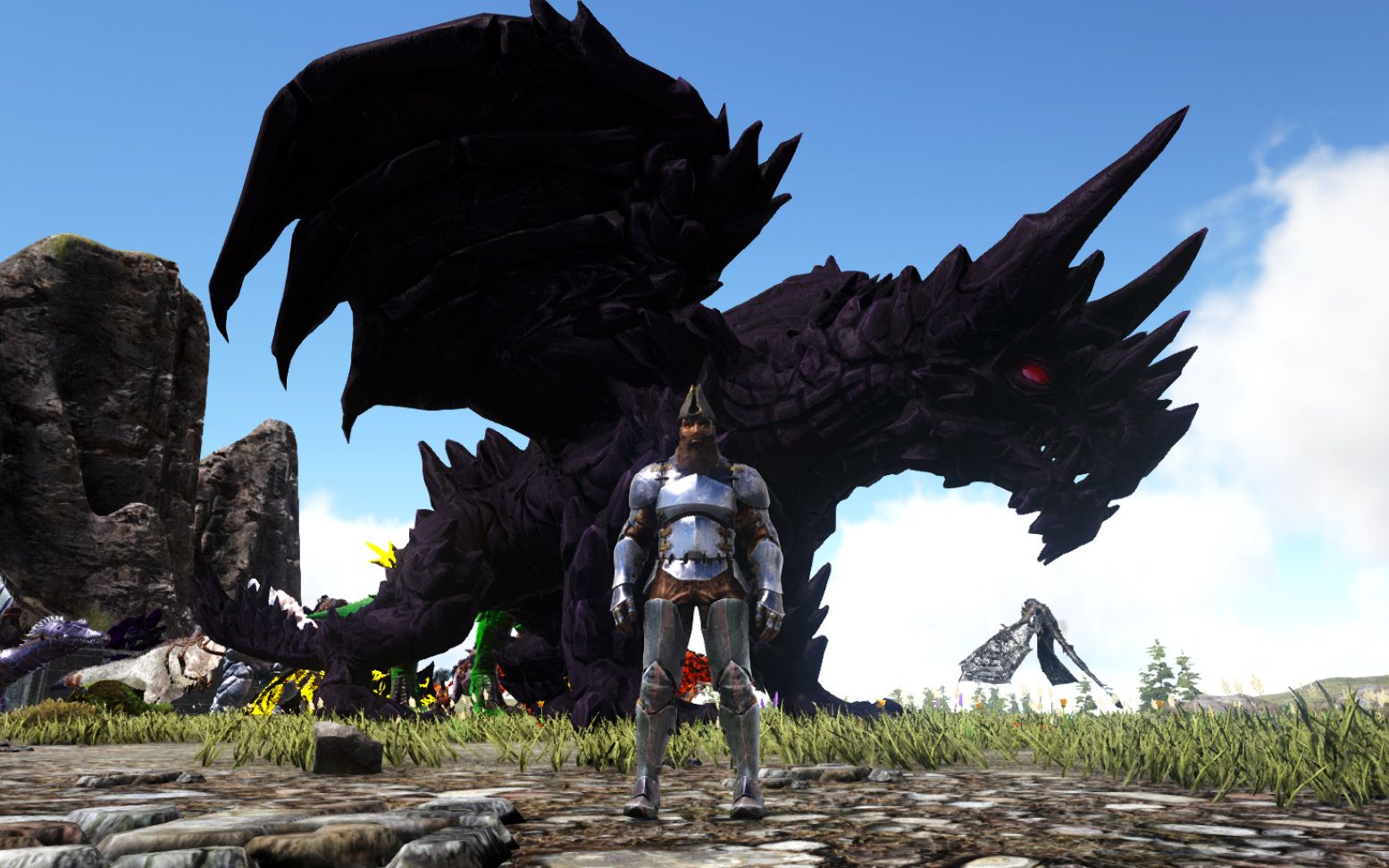 方舟生存进化-神话元素第25期 终于抓到黑曜石飞龙了 太帅了_哔哩哔哩