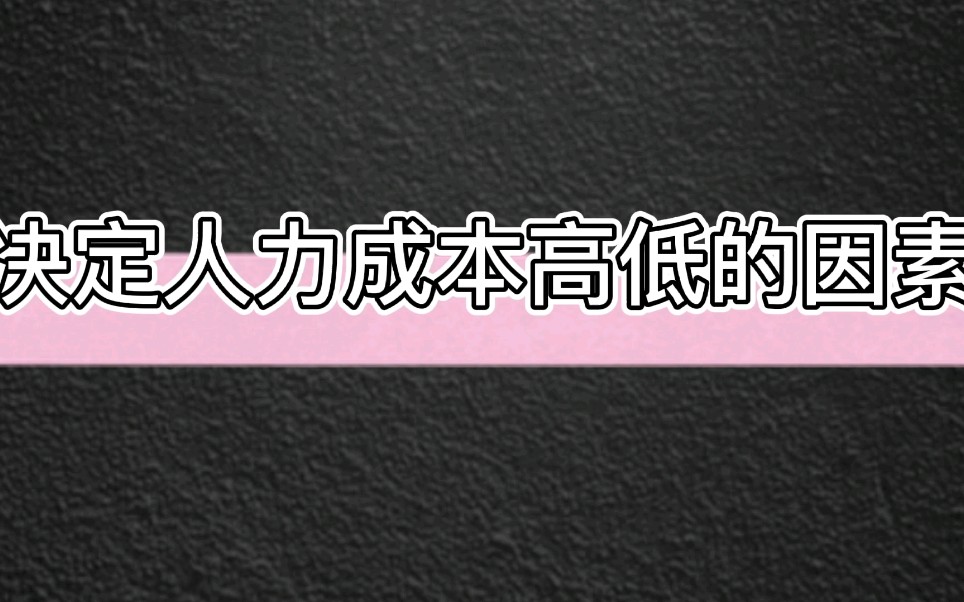 决定企业人力成本高低的因素哔哩哔哩bilibili