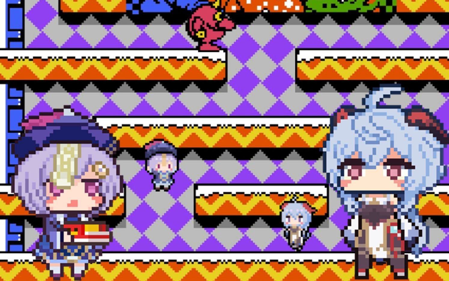 像素原神七七想要和甘雨一起打电动