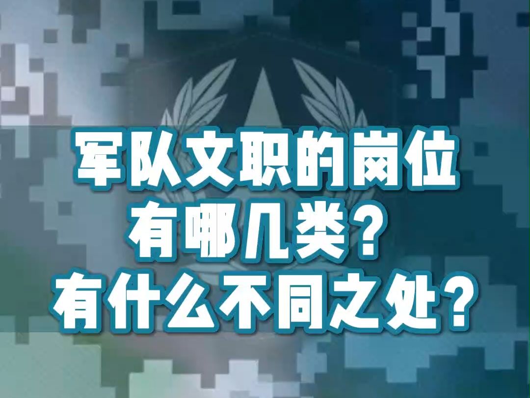 军队文职的岗位有哪几类?有什么不同之处?哔哩哔哩bilibili