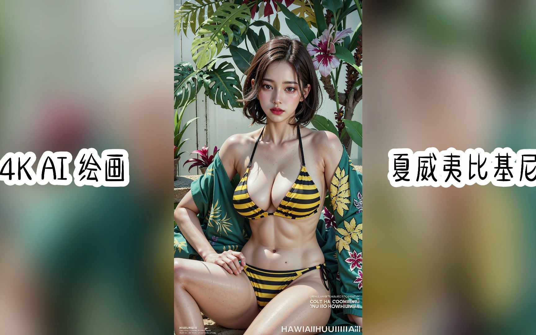 [4K AI 绘画]夏威夷比基尼哔哩哔哩bilibili