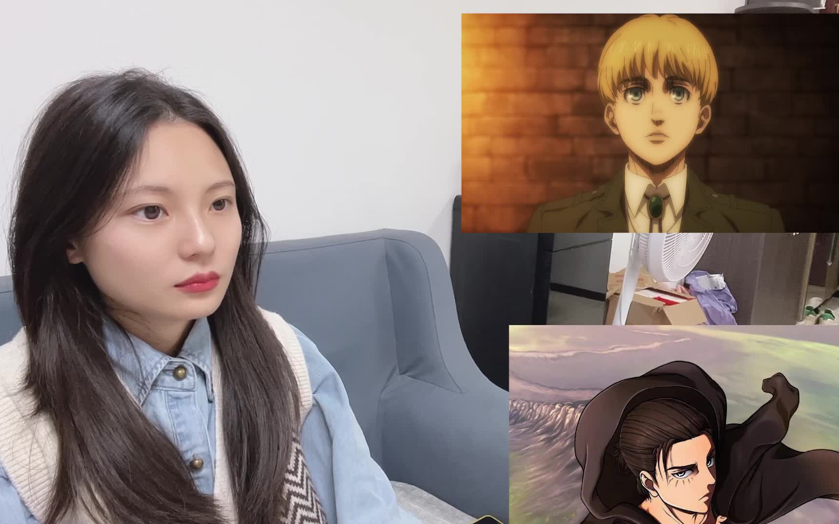 进击的巨人reaction第四季71 女朋友很馋艾伦这个8块腹肌