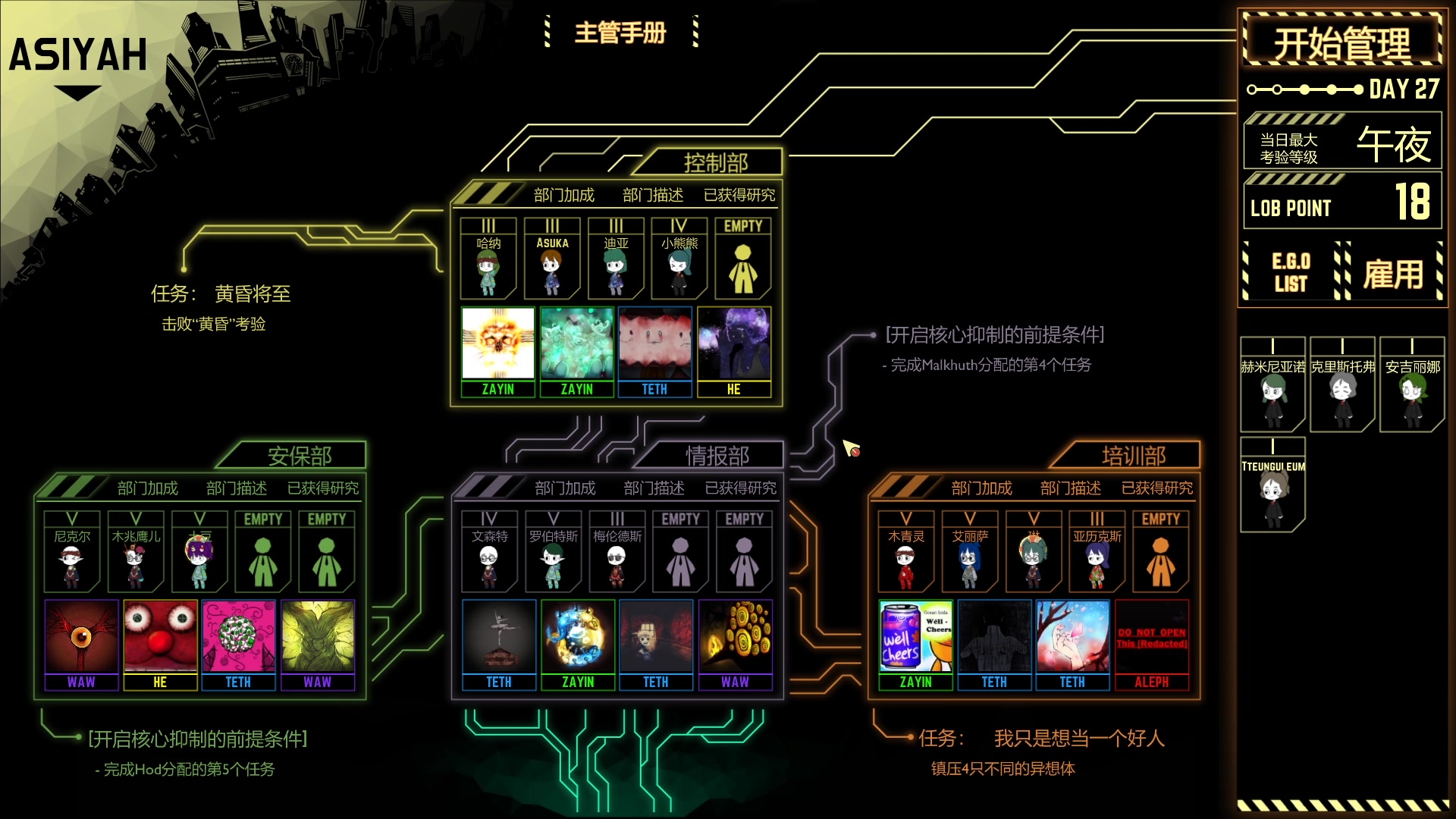 【老叶公司 | LobotomyCorp】再这么下去白夜就真的要来了  贪婪铝王 黏液人  ⑩哔哩哔哩bilibili