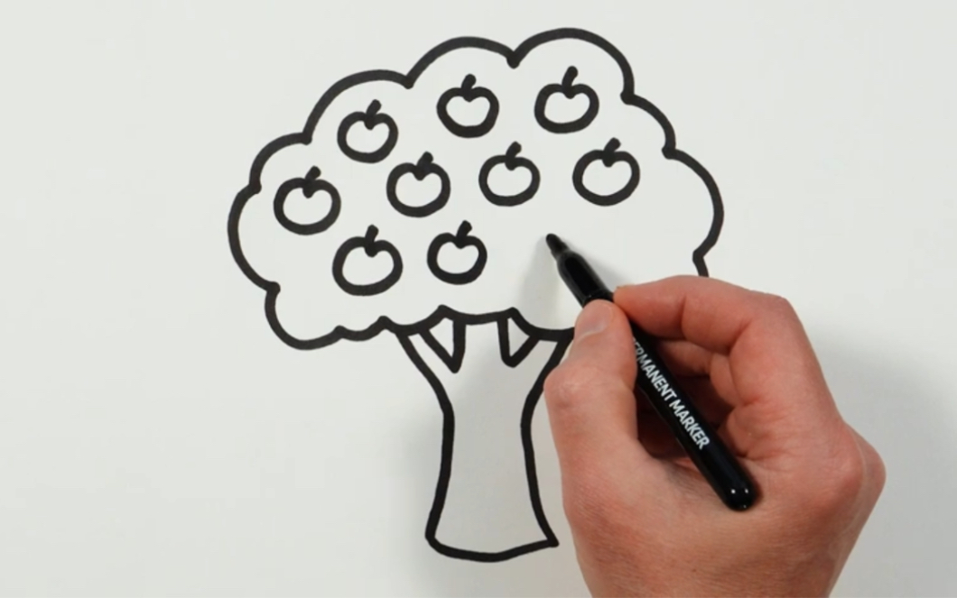 一棵苹果树 简笔画图片
