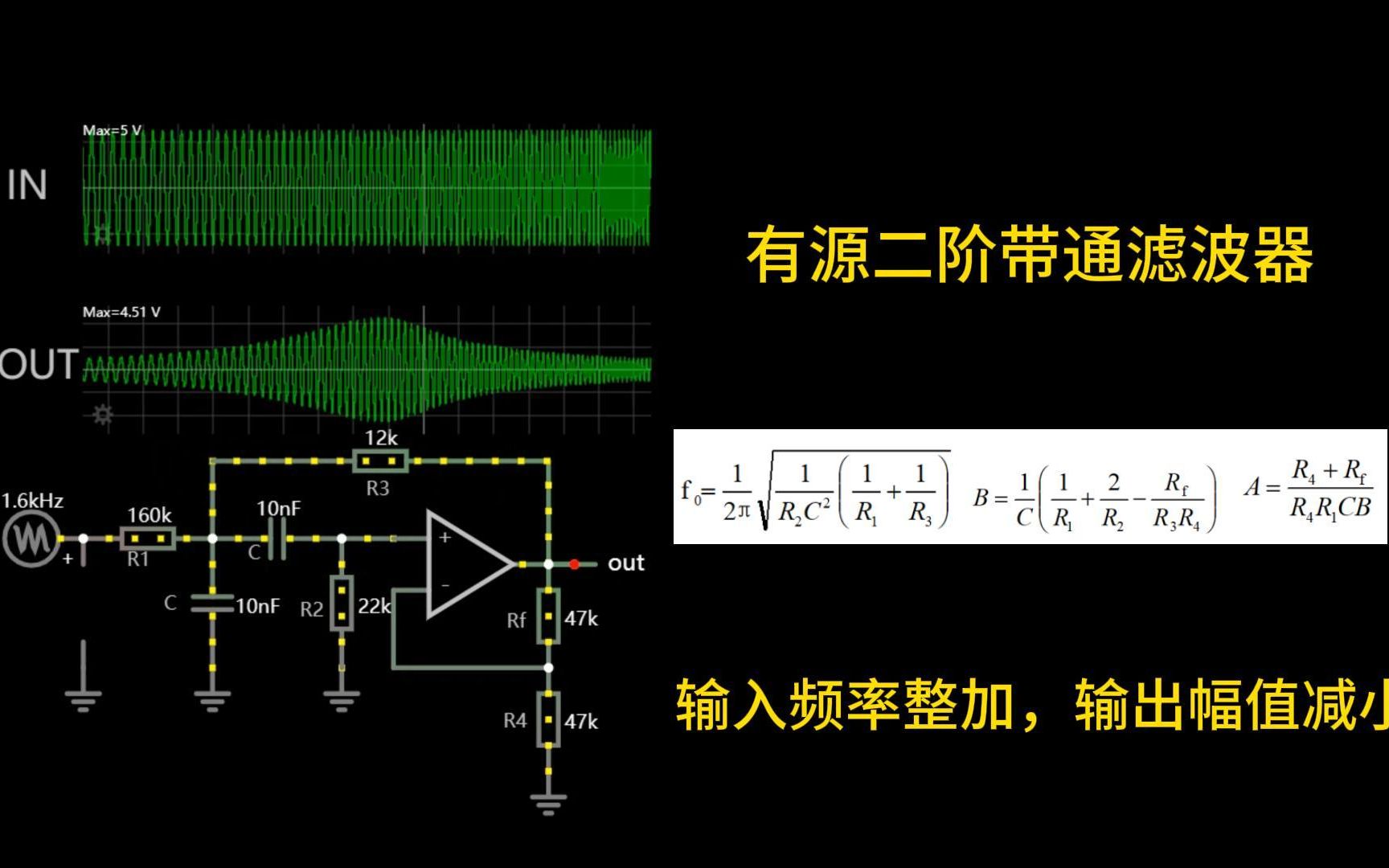 有源二阶带通滤波器哔哩哔哩bilibili