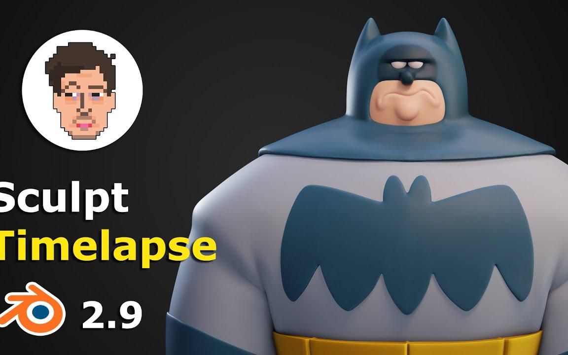 blender 雕刻,肥胖的蝙蝠侠(看看思路)