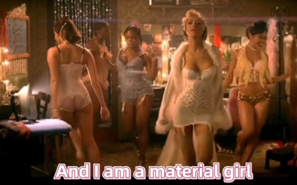 [图]用Madonna的Material Girl的歌声配上Christina Aguilera的Ain't no other man的MV。