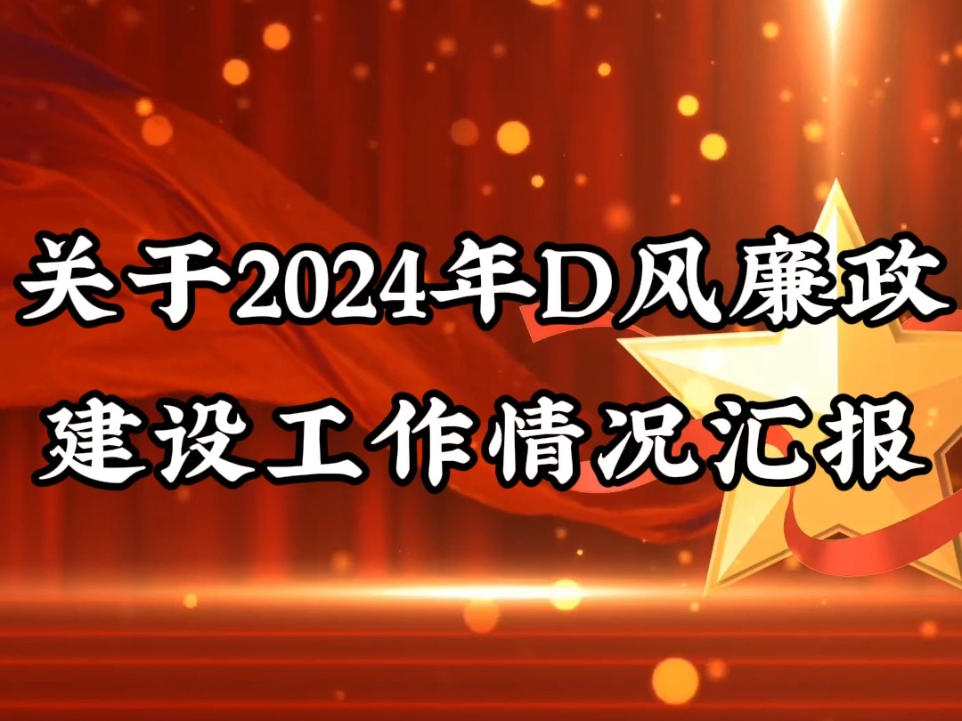 关于2024年D风廉政建设工作情况汇报哔哩哔哩bilibili