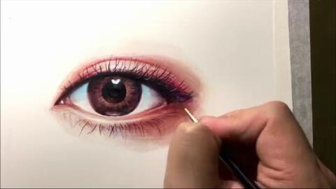 水彩写实眼睛 Watercolor Painting Of Attractive Eye Chayeon Painter 哔哩哔哩