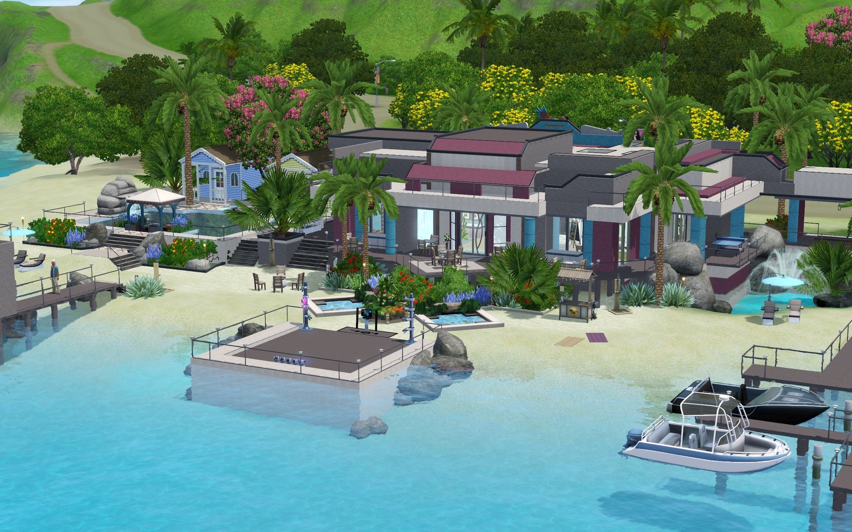 模拟人生3建房chrillsimsoceanparadise度假酒店天堂岛