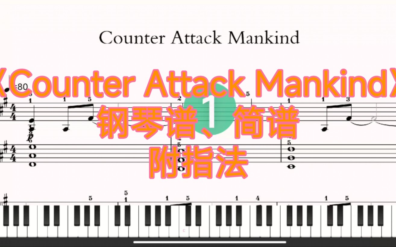 [图]Counter Attack Mankind【钢琴谱、简谱】附指法|进击的巨人