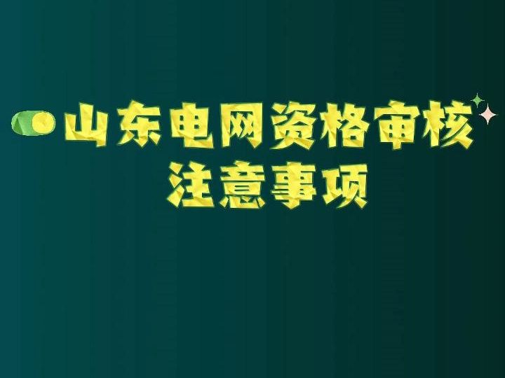 山东电网资格审核 注意事项!!!哔哩哔哩bilibili