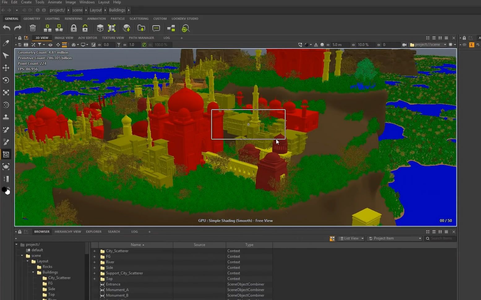 clarisse ifx 4.0 sp2发布使用nvidia rtx 加速 3d 视图-千亿模型面数