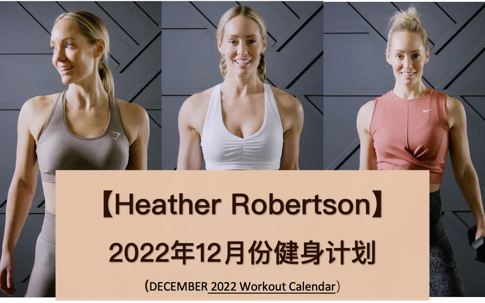 【Heather Robertson】HR最全2022年12月份健身计划,全31天运动,每周5练,硬核健身,12月持续更新中~哔哩哔哩bilibili