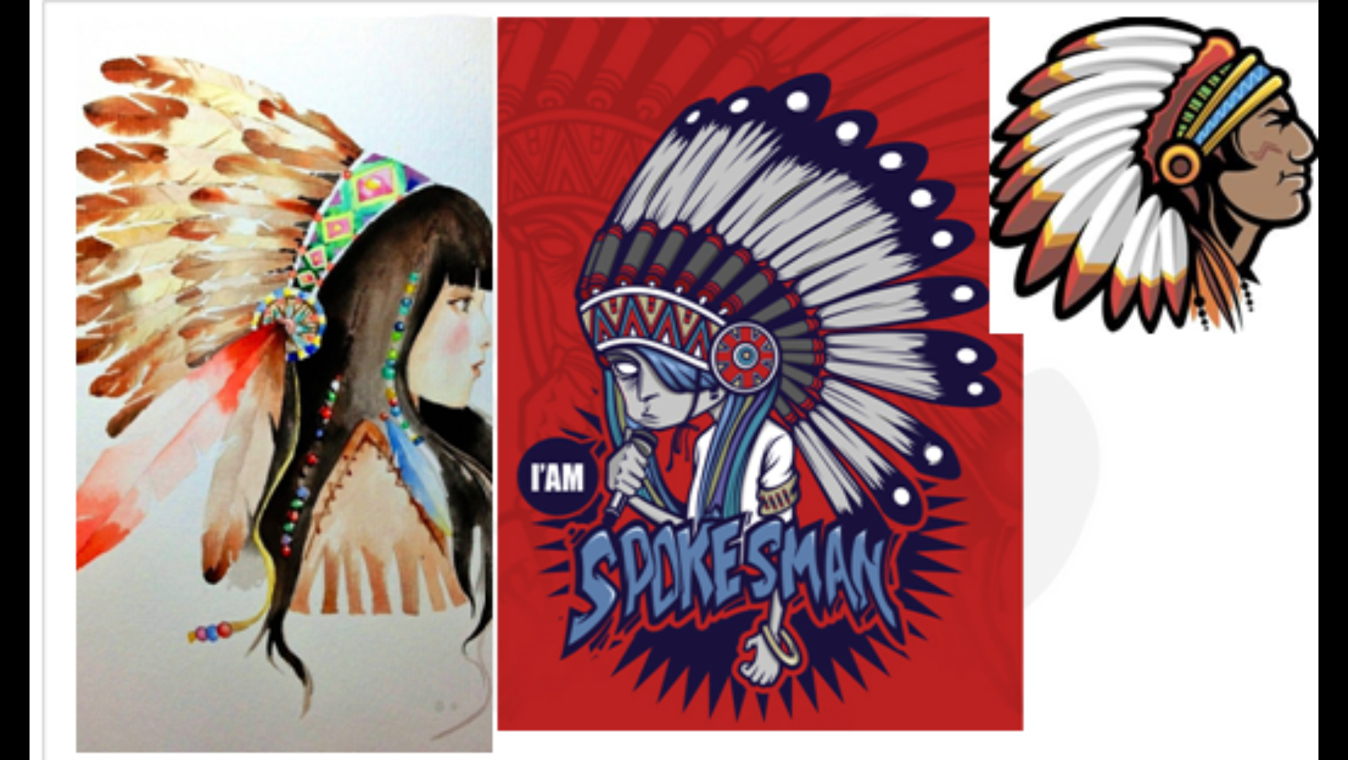 儿童创意美术课件 印第安人的侧影