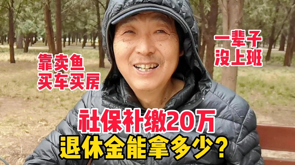 北京大爷没上过一天班,还能买车买房,社保补缴20万,退休金拿多少?哔哩哔哩bilibili