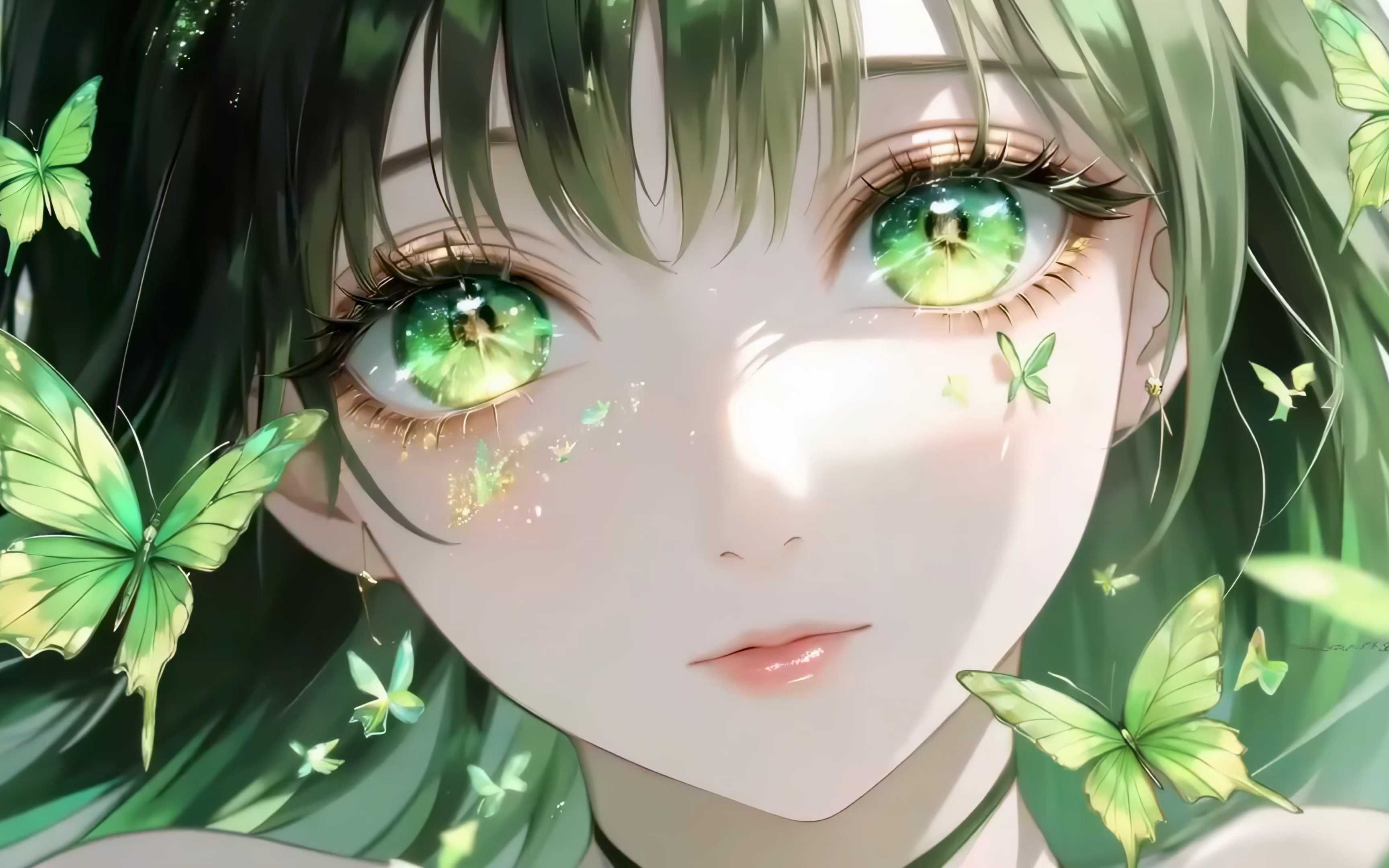 绿瞳衔碎春潭露,漫将清韵锁眉心