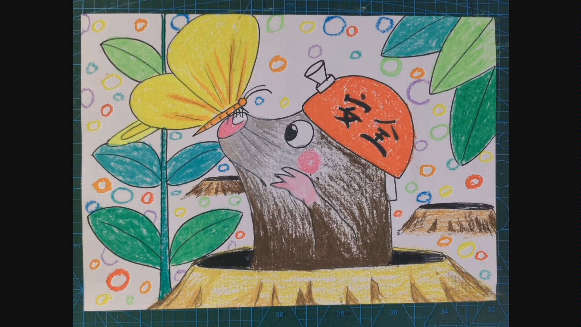 油画棒范画鼹鼠矿工绘画教程