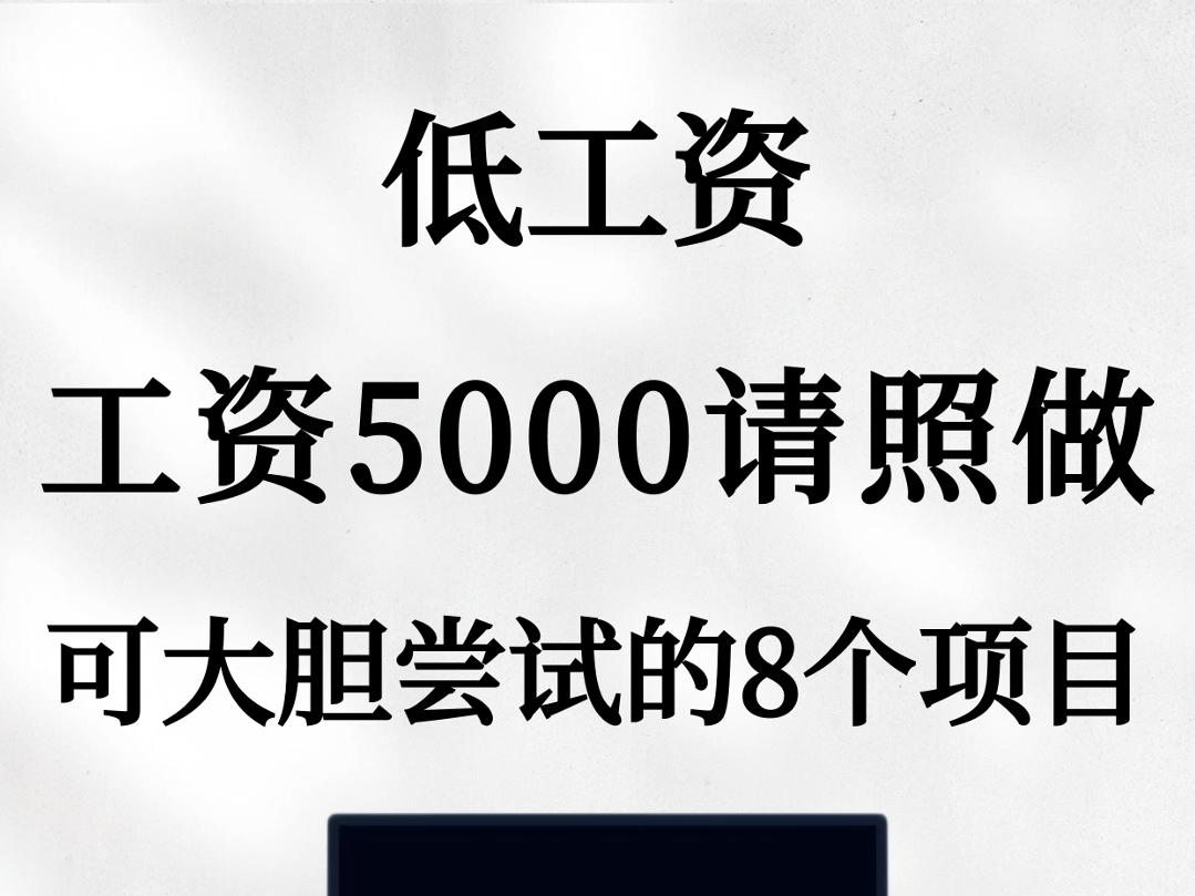 低工资 工资5000请照做,可大胆尝试的8个项目哔哩哔哩bilibili