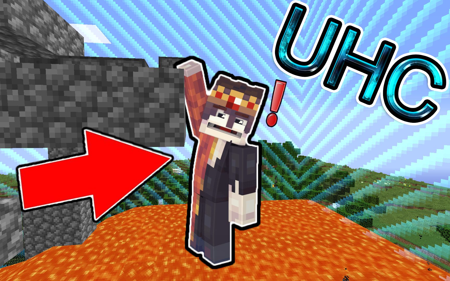 我的世界:uhc极限生存比赛!小神雪糕搭空堡被他们压制!