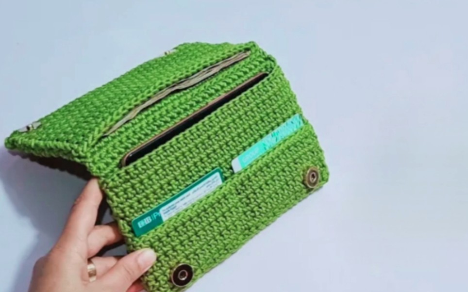 还是得靠自己!钩针编织钱包,双层,一体式钩法