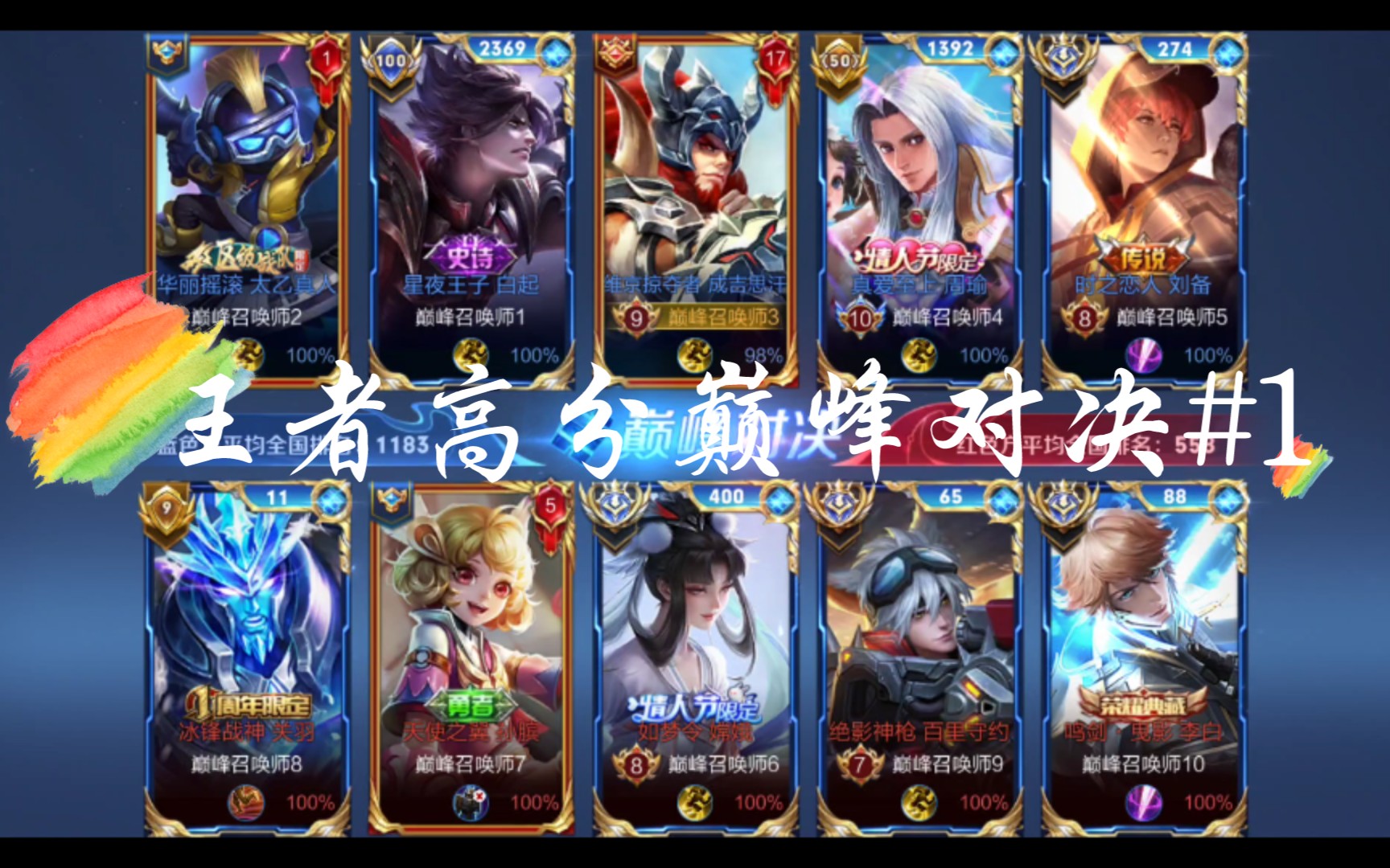 王者高分巅峰赛对决#1