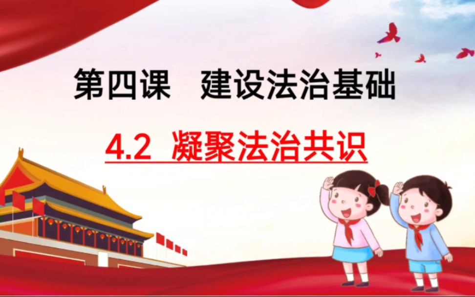 4.2凝聚法治共识2023版部编人教版道德与法治九年级上册第二单元民主与法治第四课第二课时凝聚法治共识哔哩哔哩bilibili