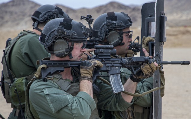 美国海军陆战队特别反应班srt楼房cqb战斗训练