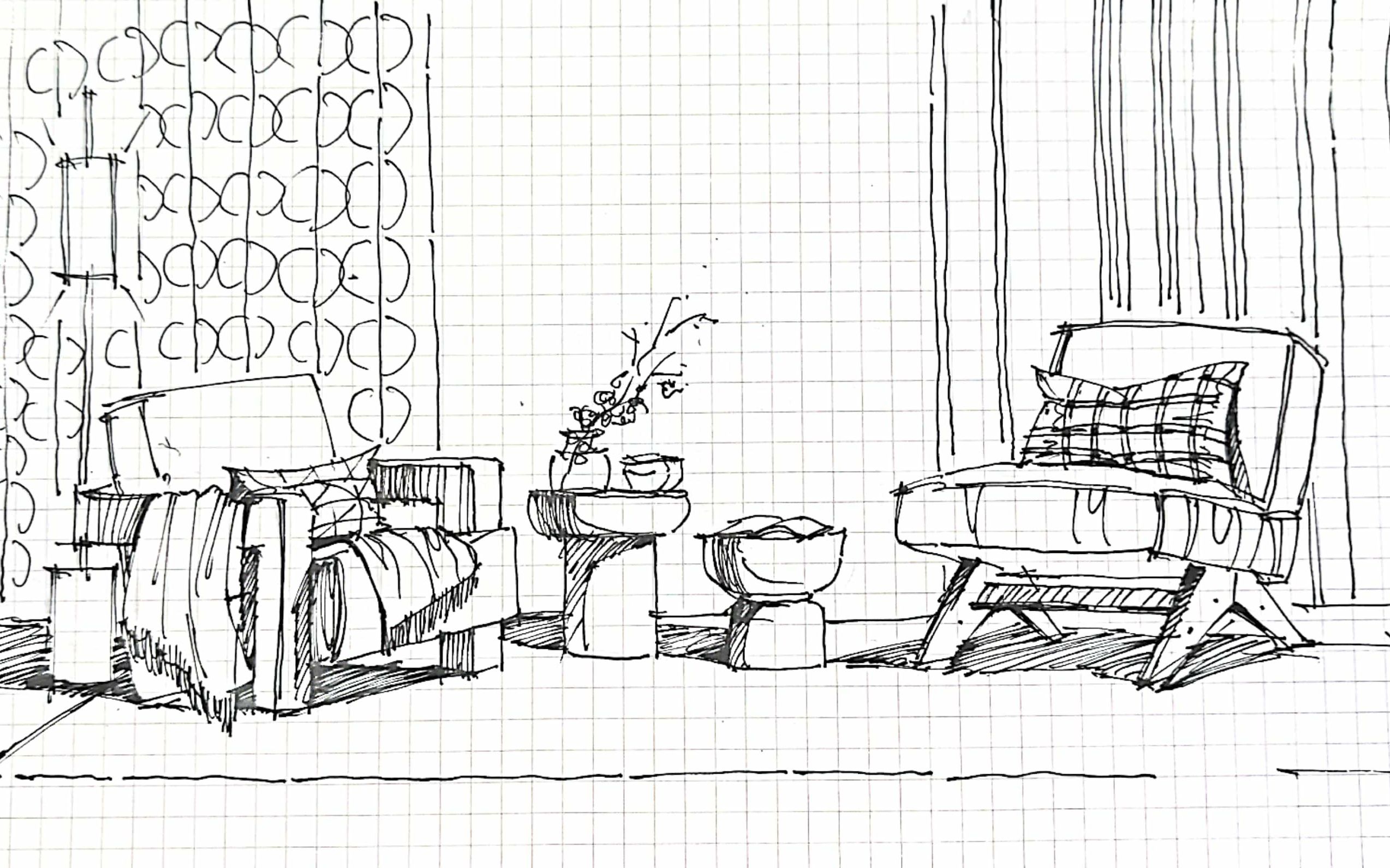 【润下课堂】保姆级室内手绘教程:沙发组合写生