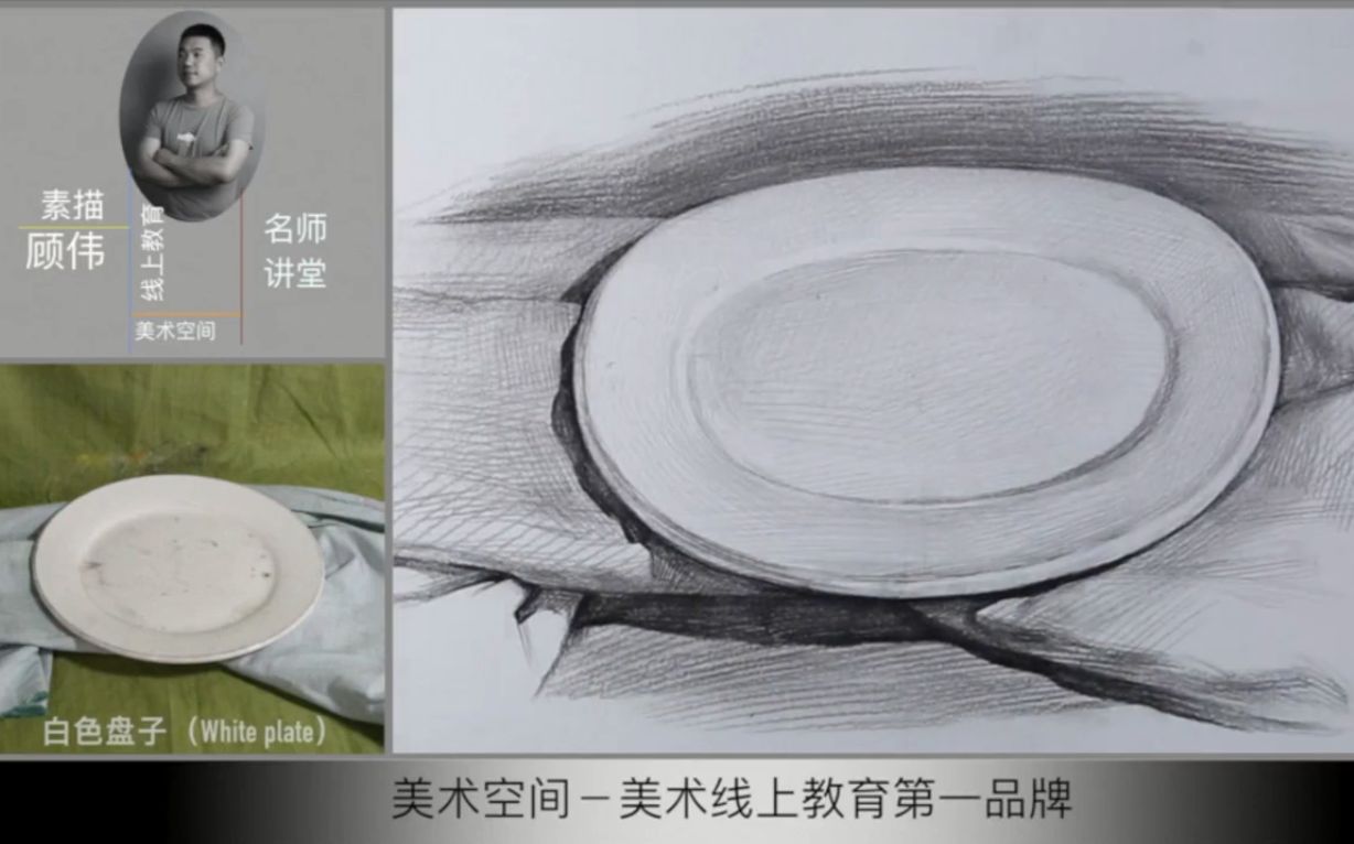 素描白盘子怎么画图片