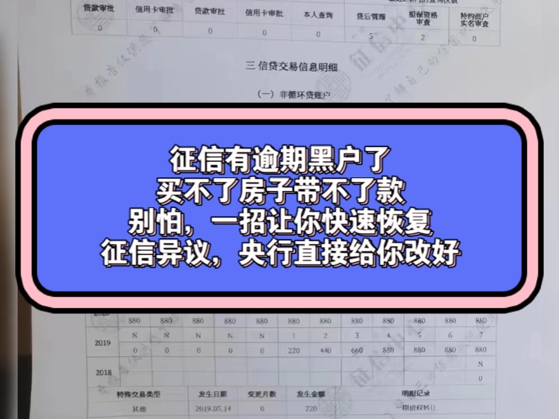 征信有逾期记录,买不了房子.这样异议申诉,申请一个过一个,百分百都通过,不通过的找我陪你哔哩哔哩bilibili