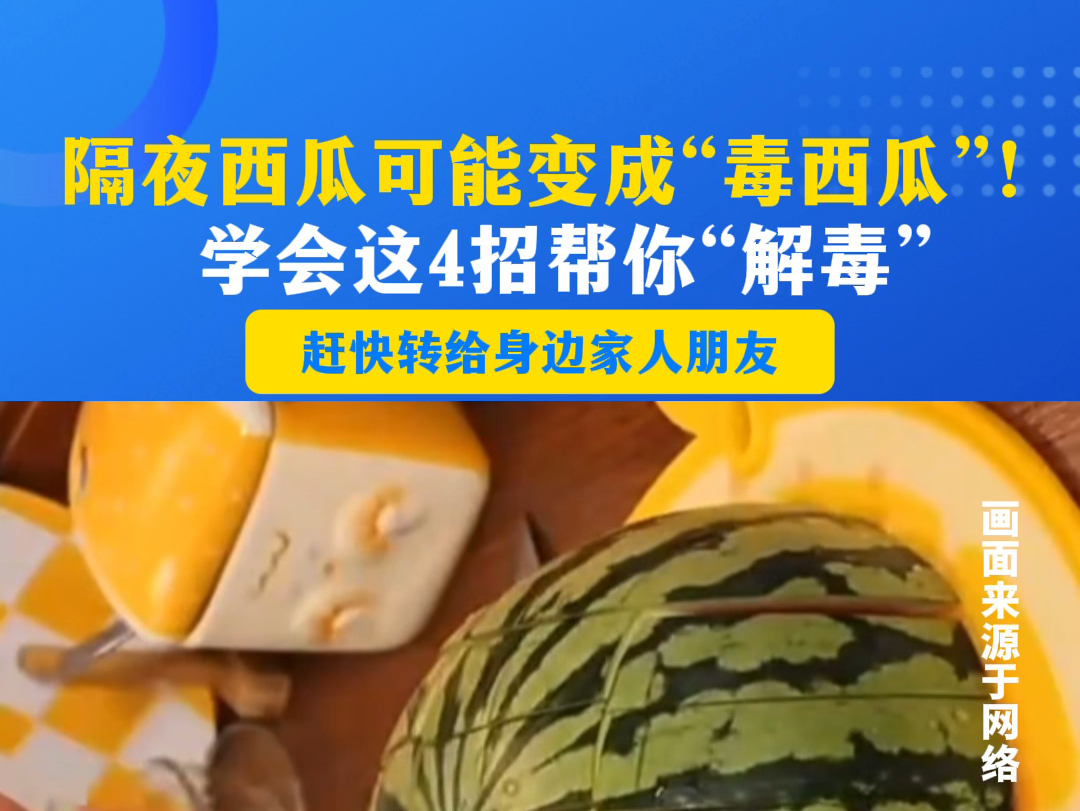 隔夜西瓜可能变成“毒西瓜”!学会这4招帮你“解毒”哔哩哔哩bilibili