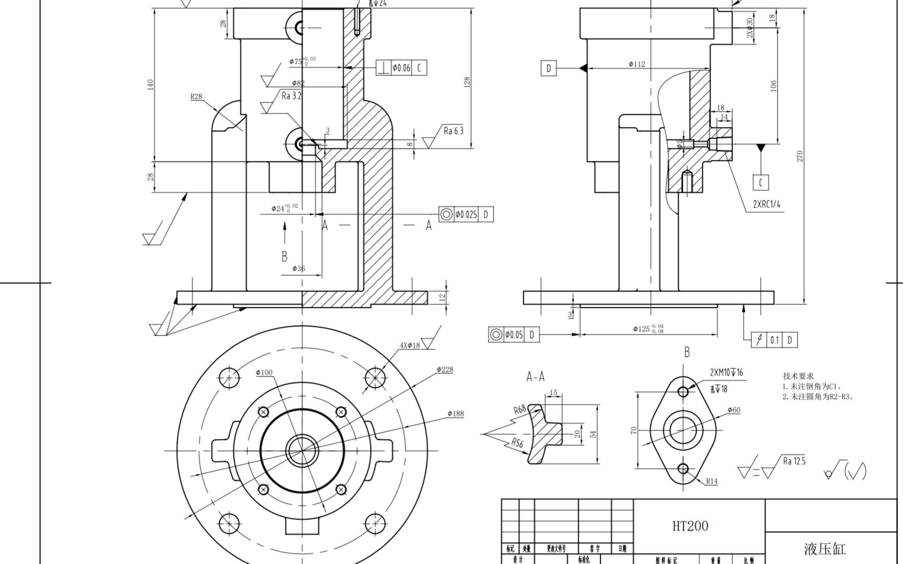 成图训练 7.8 液压缸 SOLIDWORKS 建模+出图 学习打卡第十八天哔哩哔哩bilibili