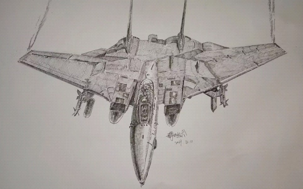 战飞机素描画图片