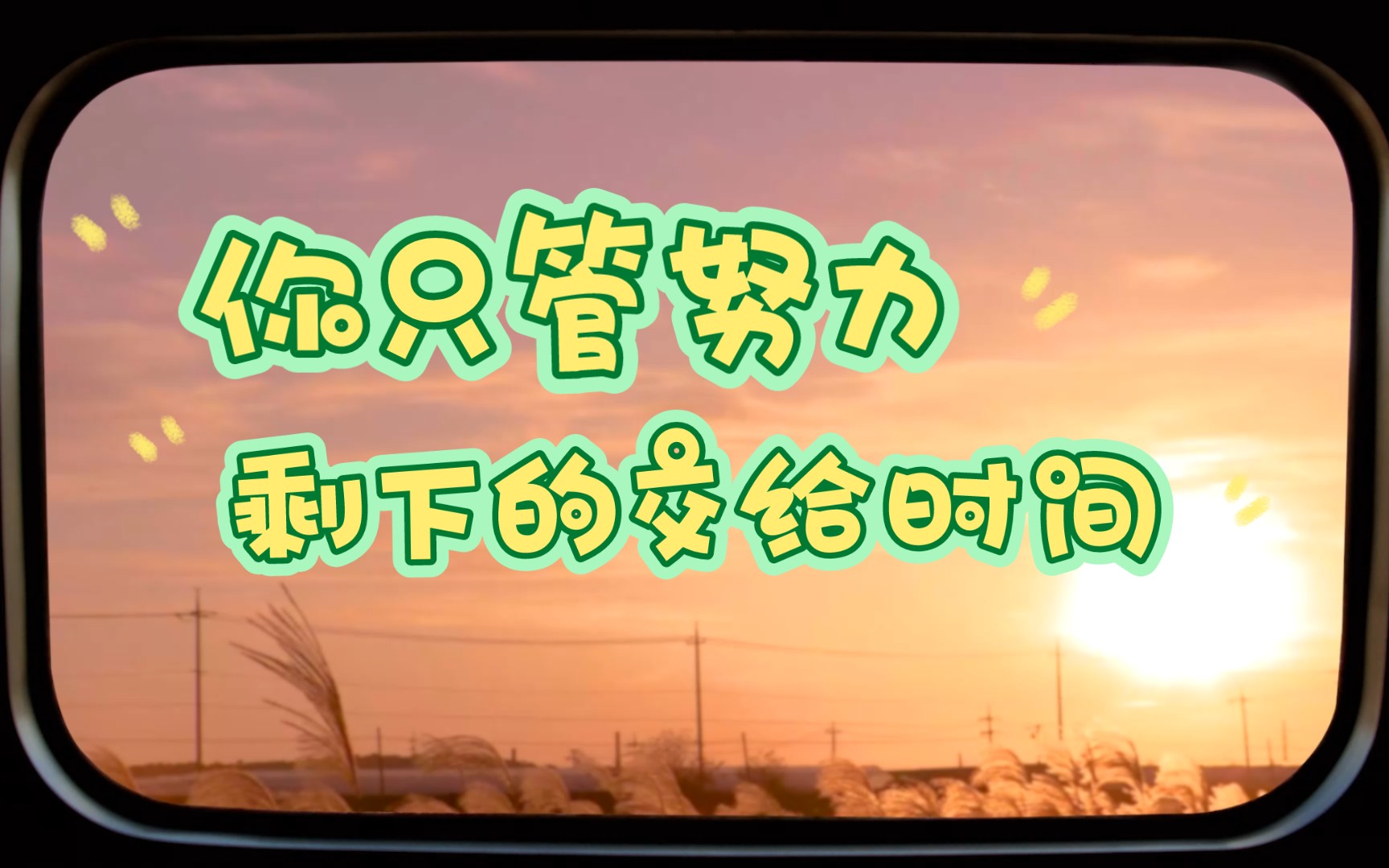 你只管努力,剩下的交给时间