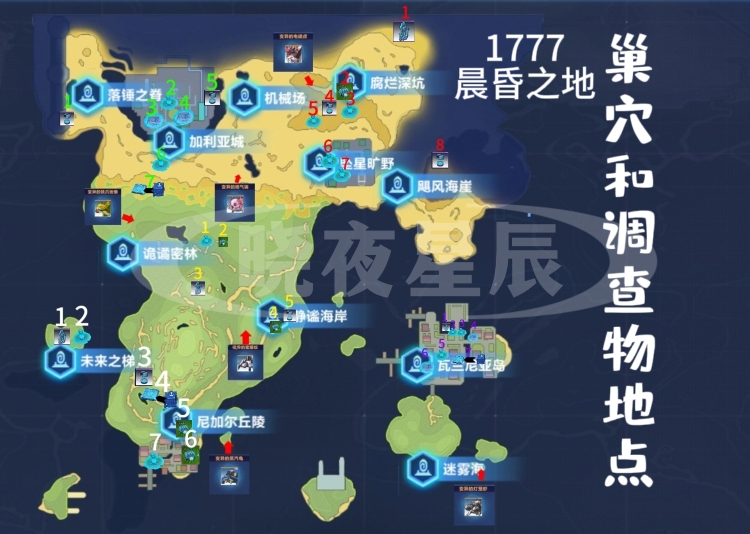 我的起源1777晨昏之地宠物巢穴和调查物地点