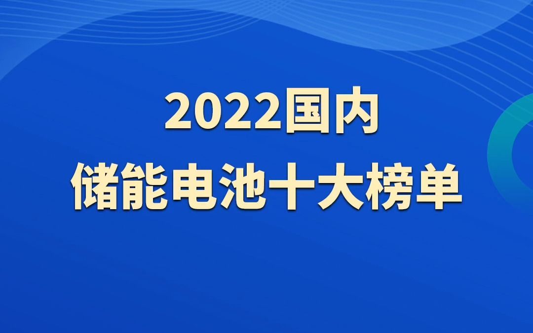 储能榜单: 2022储能电池全球出货量TOP10企业!哔哩哔哩bilibili