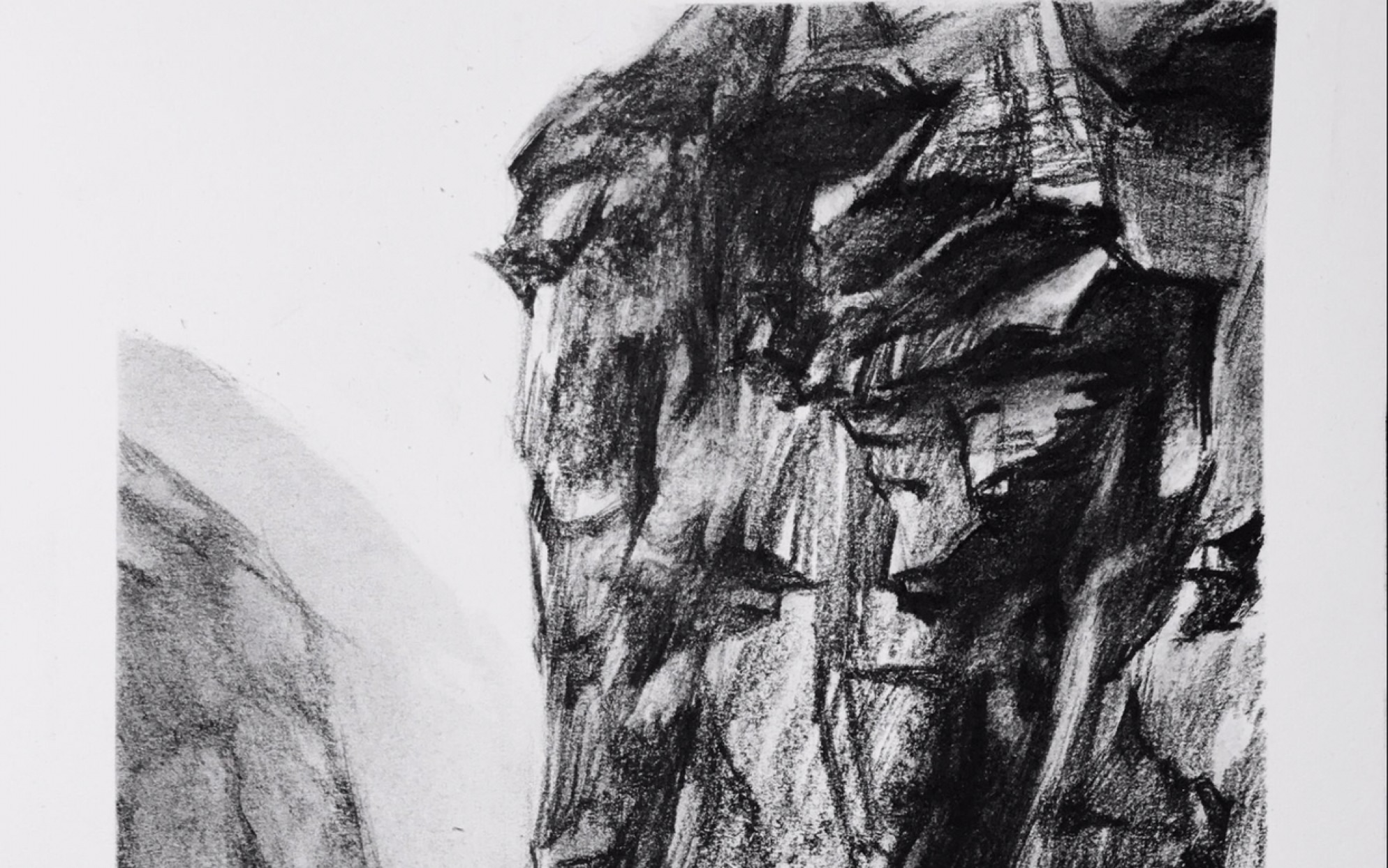 活动作品素描教学风景素描中的山石画法教程