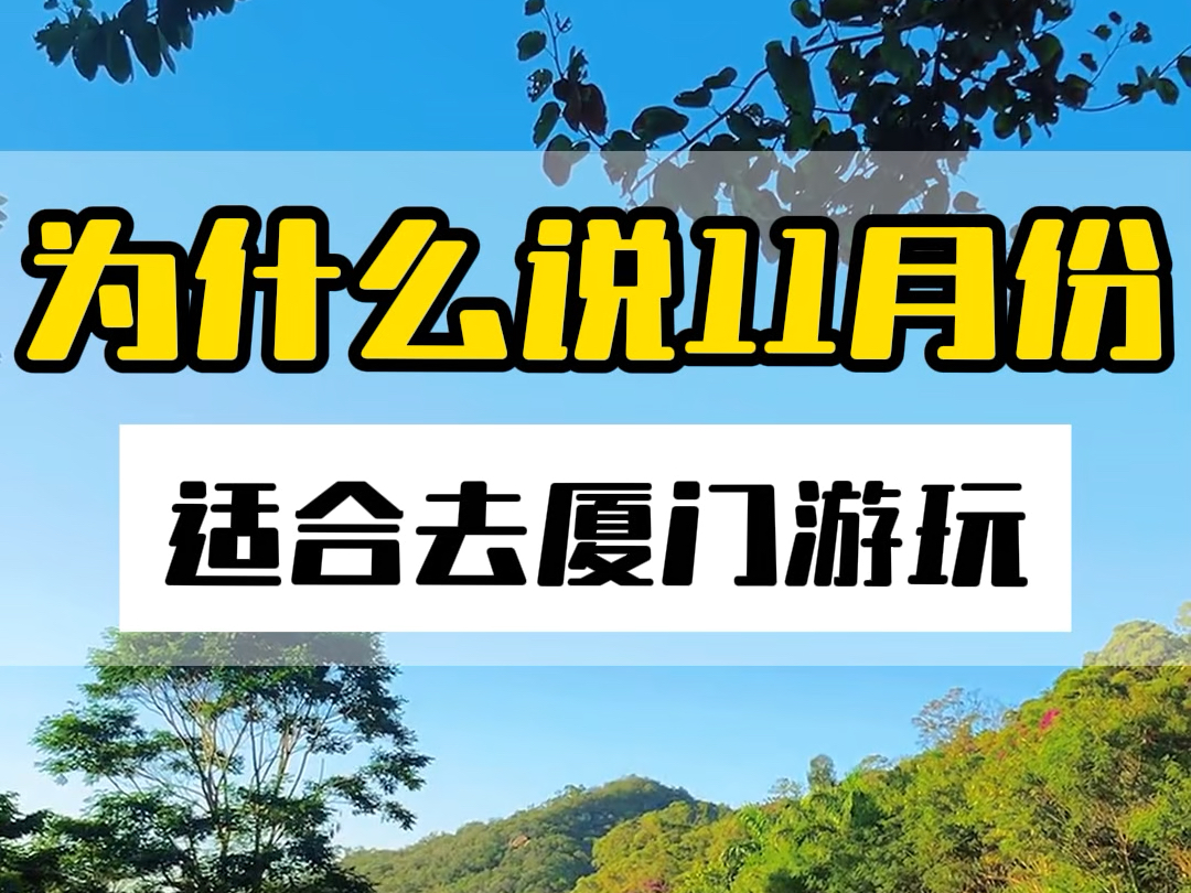 为什么说11月份最适合去厦门?11月是旅行的淡季,去景区不需要排队,而且气温舒适,可以下海游泳.酒店住宿也便宜很多. #厦门旅游哔哩哔哩bilibili