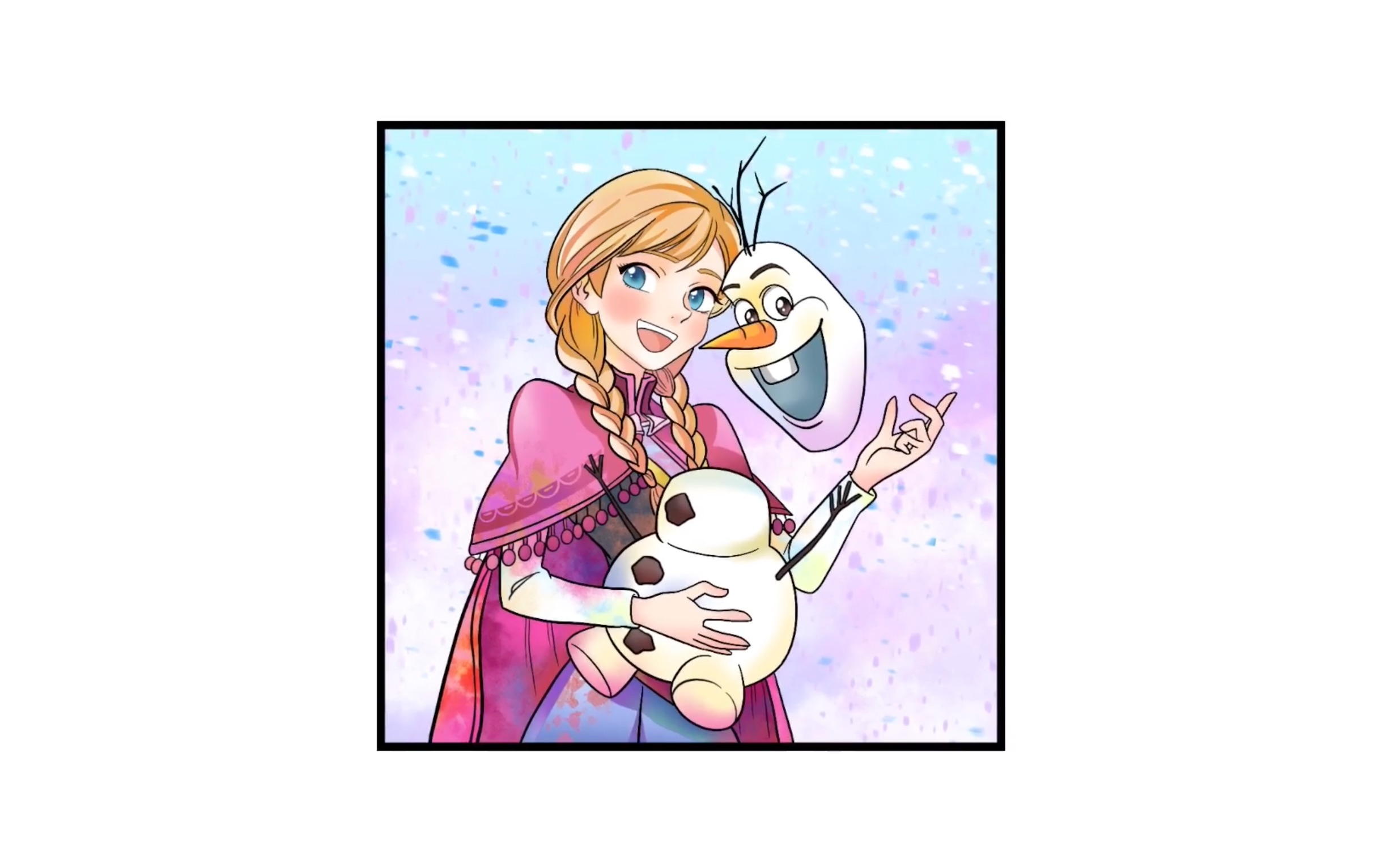 爸爸画的安娜雪宝vs我画的安娜雪宝