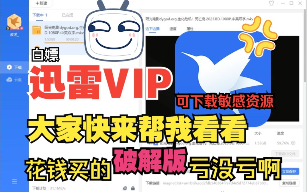 2023年了大家快来帮我看看,我付费购买的 迅雷“VIP”亏没亏啊!!!还支持IOS、安卓、TV、苹果单机游戏热门视频