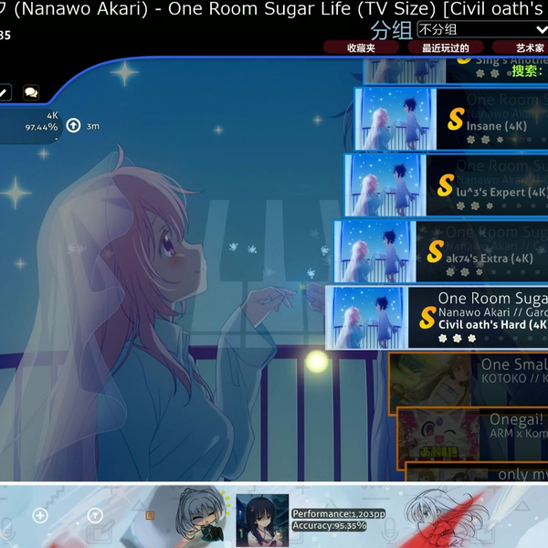 Nanawo Akari - One Room Sugar Life (TV Size) · beatmap info