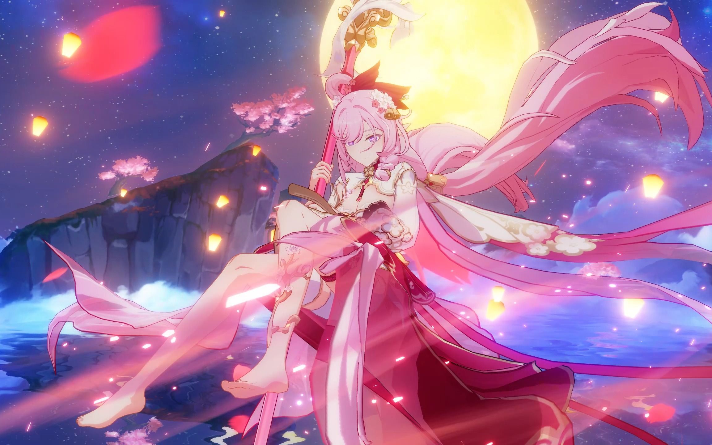 绝美 春好桃夭皮肤试用关卡 以后乐土爱莉不用蓄力流打了,如此美的