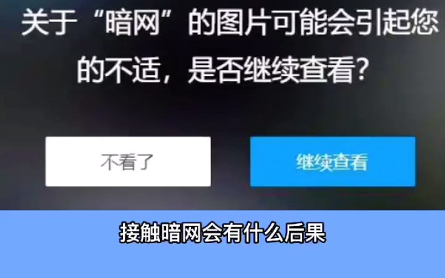 你知道接触暗网会有什么后果吗?哔哩哔哩bilibili